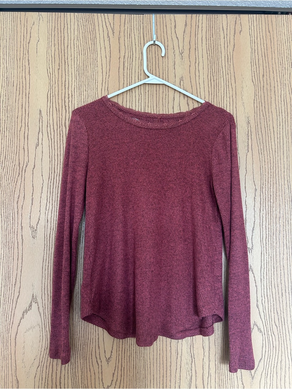 Maurices Ribbed Long-Sleeve Top in Wine